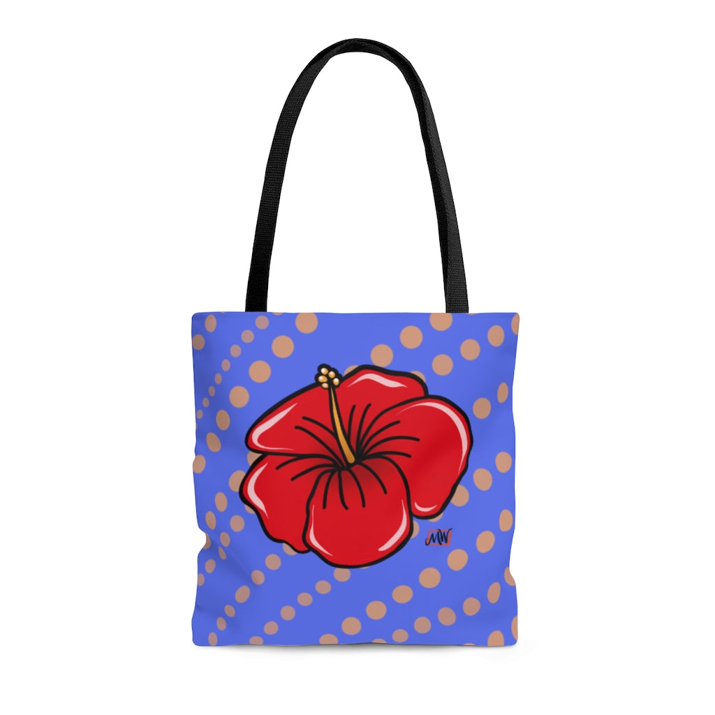 Mixed Hibiscus Maui Patch Canvas Tote Bag