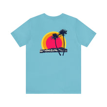 Load image into Gallery viewer, Unisex Tee: DH Palms Triple Sunset_Front & Back Print