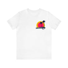 Load image into Gallery viewer, Unisex Tee: DH Palms Triple Sunset_Front & Back Print