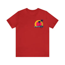 Load image into Gallery viewer, Unisex Tee: DH Palms Triple Sunset_Front & Back Print