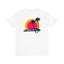 Load image into Gallery viewer, Unisex Tee: DH Palms Triple Sunset_Front & Back Print