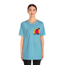 Load image into Gallery viewer, Unisex Tee: DH Palms Triple Sunset_Front & Back Print