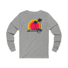 Load image into Gallery viewer, Unisex Long Sleeve Tee: DH Palms Triple Sunset_Front & Back Print