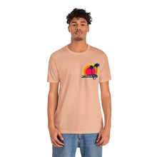 Load image into Gallery viewer, Unisex Tee: DH Palms Triple Sunset_Front & Back Print