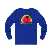 Load image into Gallery viewer, Unisex Long Sleeve Tee: DH Palms Triple Sunset_Front & Back Print