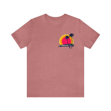 Load image into Gallery viewer, Unisex Tee: DH Palms Triple Sunset_Front & Back Print
