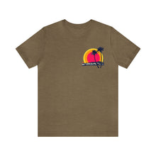 Load image into Gallery viewer, Unisex Tee: DH Palms Triple Sunset_Front & Back Print
