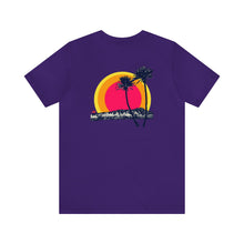 Load image into Gallery viewer, Unisex Tee: DH Palms Triple Sunset_Front & Back Print