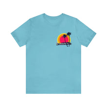 Load image into Gallery viewer, Unisex Tee: DH Palms Triple Sunset_Front & Back Print