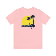 Load image into Gallery viewer, Unisex Tee: DH Palms Sunset_Front & Back Print