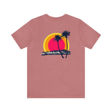 Load image into Gallery viewer, Unisex Tee: DH Palms Triple Sunset_Front & Back Print