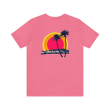 Load image into Gallery viewer, Unisex Tee: DH Palms Triple Sunset_Front & Back Print