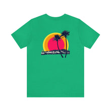 Load image into Gallery viewer, Unisex Tee: DH Palms Triple Sunset_Front & Back Print
