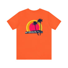 Load image into Gallery viewer, Unisex Tee: DH Palms Triple Sunset_Front & Back Print