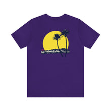 Load image into Gallery viewer, Unisex Tee: DH Palms Sunset_Front & Back Print
