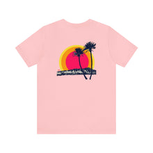 Load image into Gallery viewer, Unisex Tee: DH Palms Triple Sunset_Front & Back Print