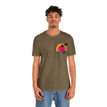 Load image into Gallery viewer, Unisex Tee: DH Palms Triple Sunset_Front & Back Print