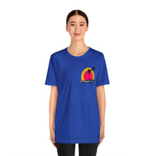 Load image into Gallery viewer, Unisex Tee: DH Palms Triple Sunset_Front & Back Print