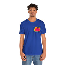 Load image into Gallery viewer, Unisex Tee: DH Palms Triple Sunset_Front & Back Print