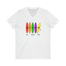 Load image into Gallery viewer, Unisex V-Neck Tee: Aloha Boards