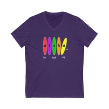 Load image into Gallery viewer, Unisex V-Neck Tee: Aloha Boards