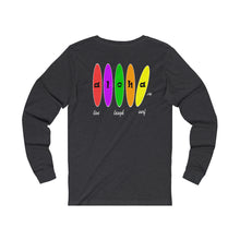 Load image into Gallery viewer, Unisex Long Sleeve Tee: Aloha Boards_Front & Back Print