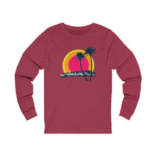 Load image into Gallery viewer, Unisex Long Sleeve Tee: DH Palms Triple Sunset_Front Print