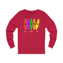 Load image into Gallery viewer, Unisex Long Sleeve Tee: Aloha Boards_Front Print