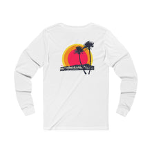 Load image into Gallery viewer, Unisex Long Sleeve Tee: DH Palms Triple Sunset_Front &amp; Back Print
