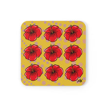 Load image into Gallery viewer, Hibiscus Coaster Set_Gold
