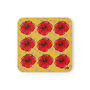 Hibiscus Coaster Set_Gold