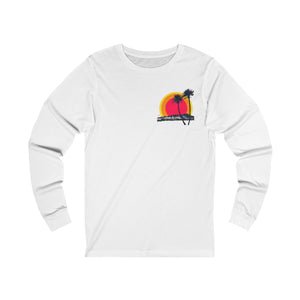 Unisex Long Sleeve Tee: DH Palms Triple Sunset_Front & Back Print