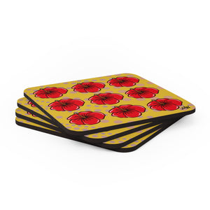 Hibiscus Coaster Set_Gold