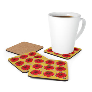 Hibiscus Coaster Set_Gold