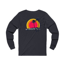 Load image into Gallery viewer, Unisex Long Sleeve Tee: DH Palms Triple Sunset_Front &amp; Back Print
