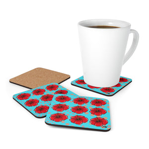 Hibiscus Coaster Set_Aqua