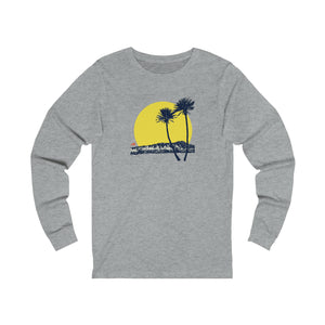 Unisex Long Sleeve Tee: DH Palms Sunset_Front Print