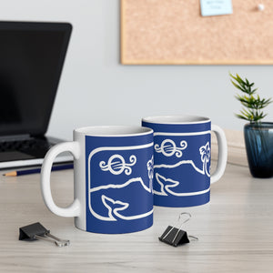 Diamond Head Dancing Whale Mug_Indigo