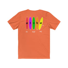 Load image into Gallery viewer, Unisex Tee: Aloha Boards_Back Print
