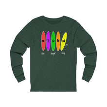 Load image into Gallery viewer, Unisex Long Sleeve Tee: Aloha Boards_Front Print
