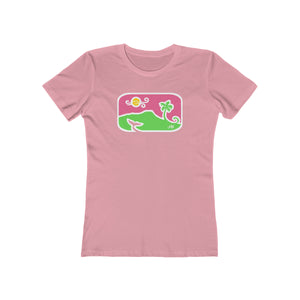 Women's Tee: Diamond Head Dancing Whale in Color