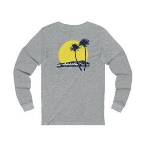 Unisex Long Sleeve Tee: DH Palms Sunset_Front & Back Print