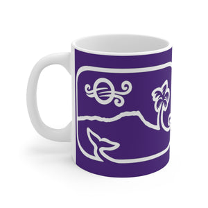 Diamond Head Dancing Whale Mug_Eggplant