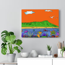 Load image into Gallery viewer, Diamond Head Ocean Life on Canvas - 3 sizes
