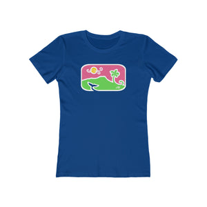 Women's Tee: Diamond Head Dancing Whale in Color