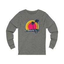 Load image into Gallery viewer, Unisex Long Sleeve Tee: DH Palms Triple Sunset_Front Print
