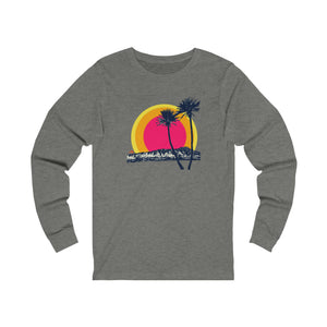 Unisex Long Sleeve Tee: DH Palms Triple Sunset_Front Print