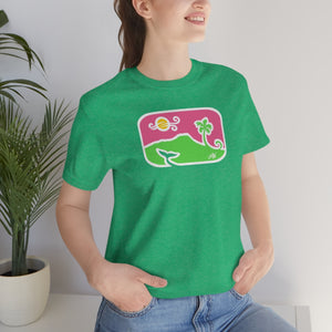 Unisex Tee: Diamond Head Dancing Whale in Color