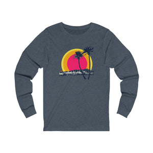 Unisex Long Sleeve Tee: DH Palms Triple Sunset_Front Print