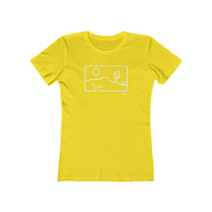 Women's Tee: Diamond Head Dancing Whale in Color